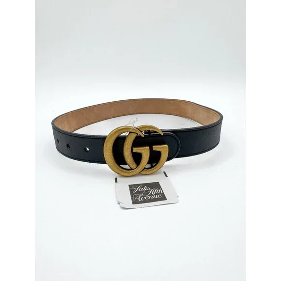 Gucci 55cm Black Leather Double GG Belt Size Small - Picture 3 of 14